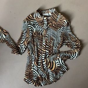 Woman’s tiger print blouse